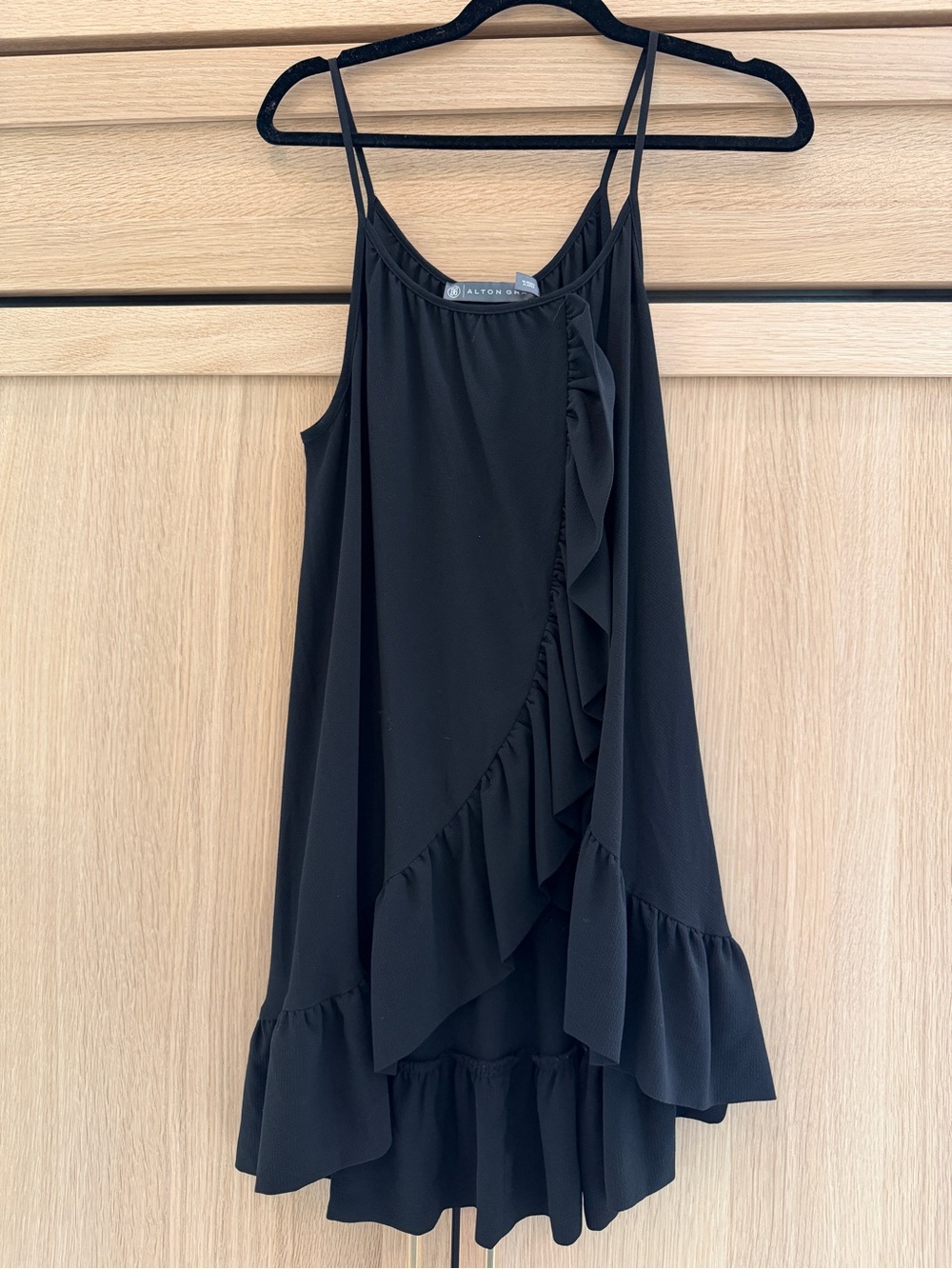 Alton Gray Spaghetti Strap Black Top